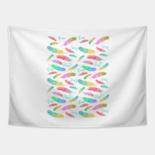 Pastel Feathers Tapestry