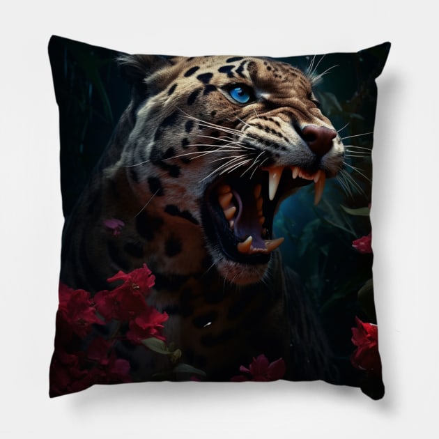 Panther Roar Pillow by Durro