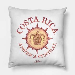 Costa Rica, Sea Turtle in Compass Rose Pillow