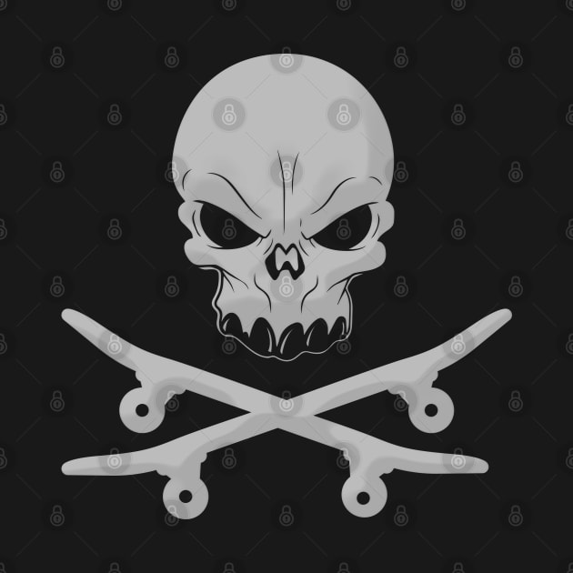 Skateboard Skull and Crossbones by Liberty Art