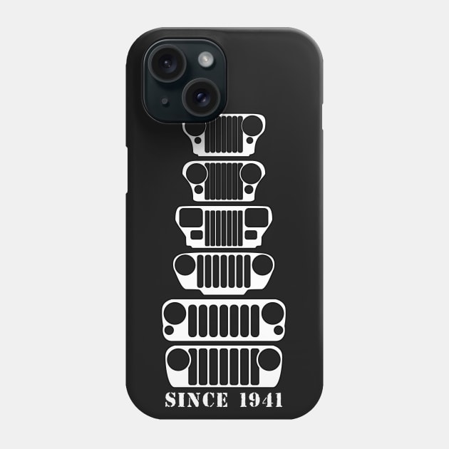 Jeep Grills White Logo Phone Case by Caloosa Jeepers 