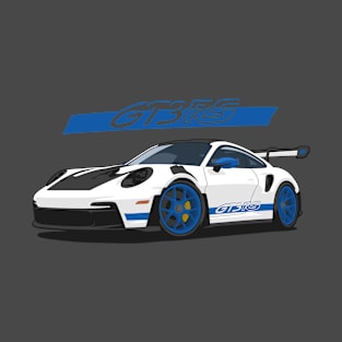 Car 911 gt3 rs white blue T-Shirt