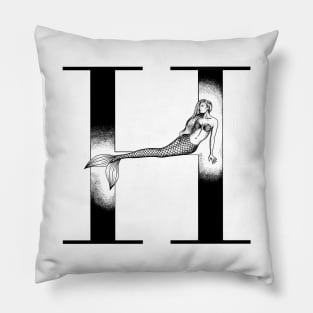 Mermaid Monogram H Pillow