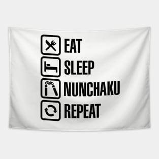 Eat Sleep Nunchaku Repeat Tapestry