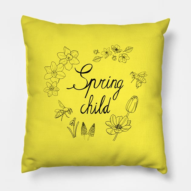 Spring child Pillow by MarjolijndeWinter