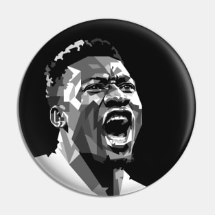 Andre Onana Portrait in Grayscale Pin