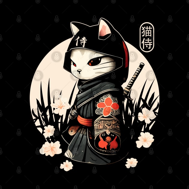 Samurai Cat Tattoo, Kawaii Ninja Cat by Apocatnipse Meow