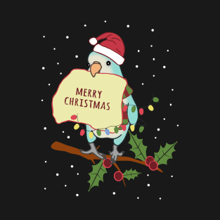 merry christmas! blue quaker parrot doodle T-Shirt