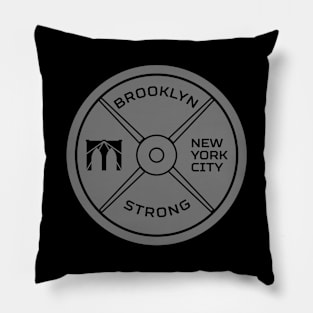 Brooklyn Strong, Brooklyn Bridge, Weight, Gray Design Pillow