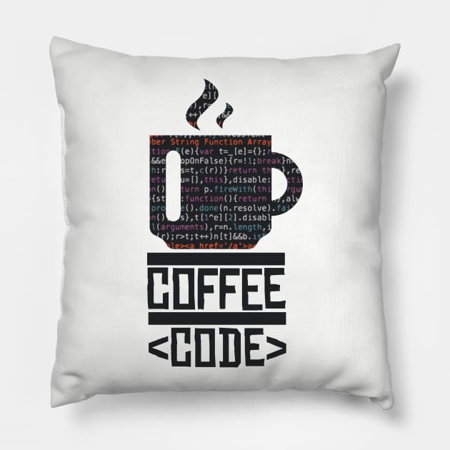 Coffee and Code Pillow by Imaginariux