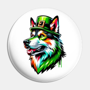 Czechoslovakian Vlcak Celebrates Saint Patrick's Day Pin