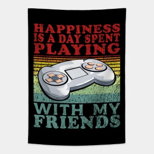 Playing Video Games With My Friends Hobby Red Blue Text Tapestry