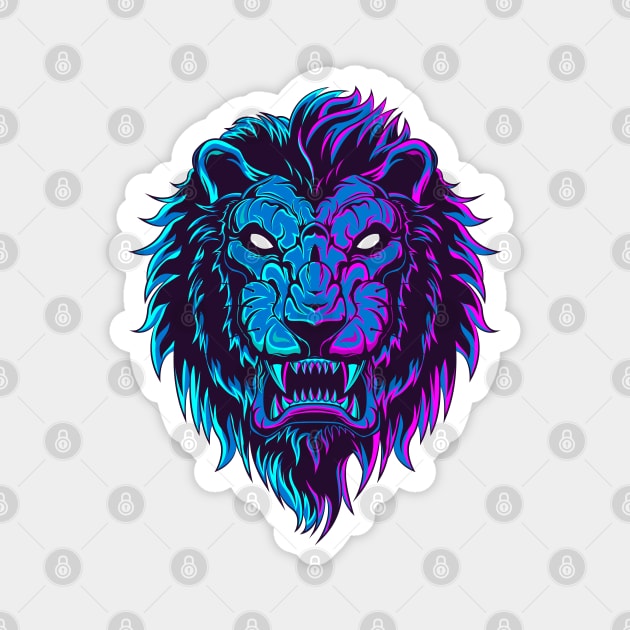 Lion Glow In The Dark Magnet by yoy vector
