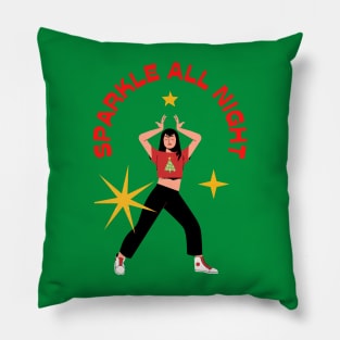 Sparkle All Night 🎄 Merry Christmas Pillow