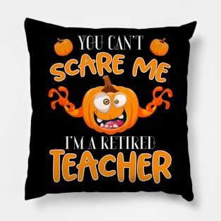 Retired Teachers Tee - Funny Halloween Pumpkin Pillow