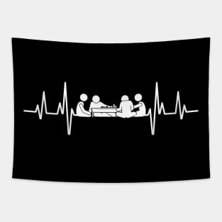 heartbeat and board gamers - white design for a board game aficionado/enthusiast/collector Tapestry