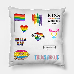 proud trans kid month awareness pack sticker Pillow