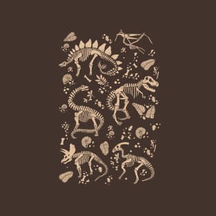 Excavated Dinosaur Fossils - Taupe T-Shirt