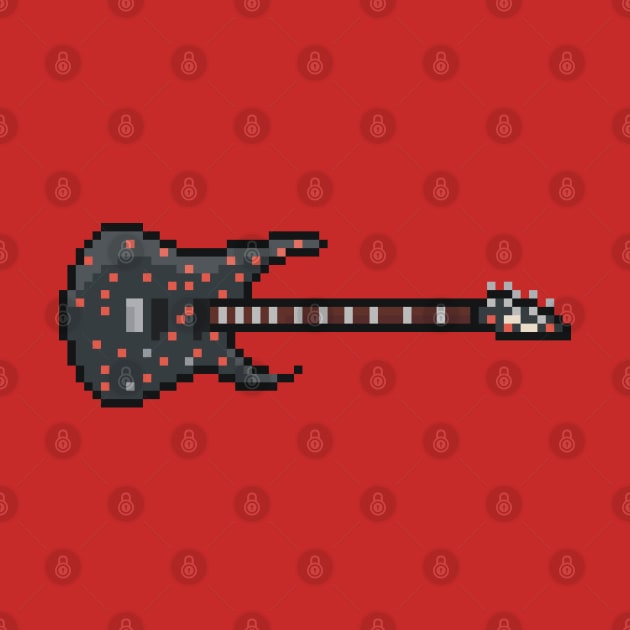 Pixel Black Speckled 7-String Head Guitar by gkillerb