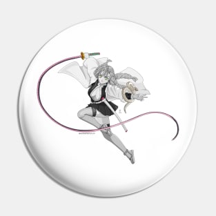 Gray Love Girl Pin