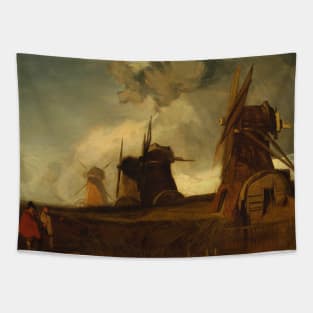 Drainage Mills in the Fens, Croyland, Lincolnshire by John Sell Cotman Tapestry