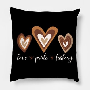 African American Love Pride History Melanin Hearts Pillow