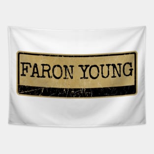 Aliska text black retro - Faron Young Tapestry