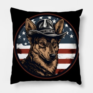 Finnish Spitz 4th of July Pillow