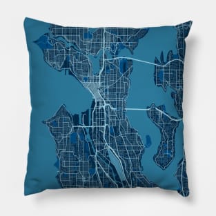 Seattle - United States Peace City Map Pillow