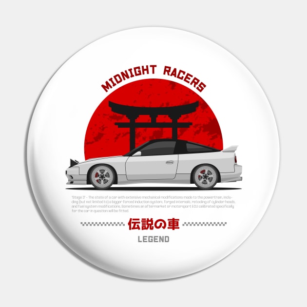 Tuner White S13 JDM Pin by GoldenTuners