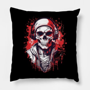 Cool Skeleton-Skull Headphones Pillow