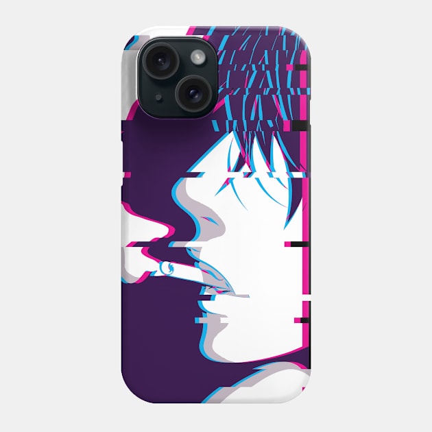 Always Hungry Smoking Anime Boy Vaporwave Phone Case by Alex21