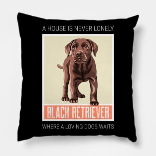 House is never lonely where a loving dog waits dark theme Pillow