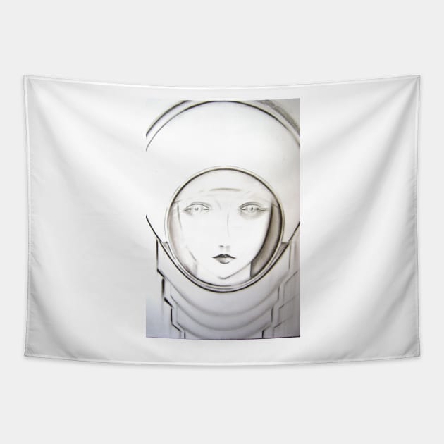 art anime deco moon girl Jacqueline Mcculloch Tapestry by jacquline8689