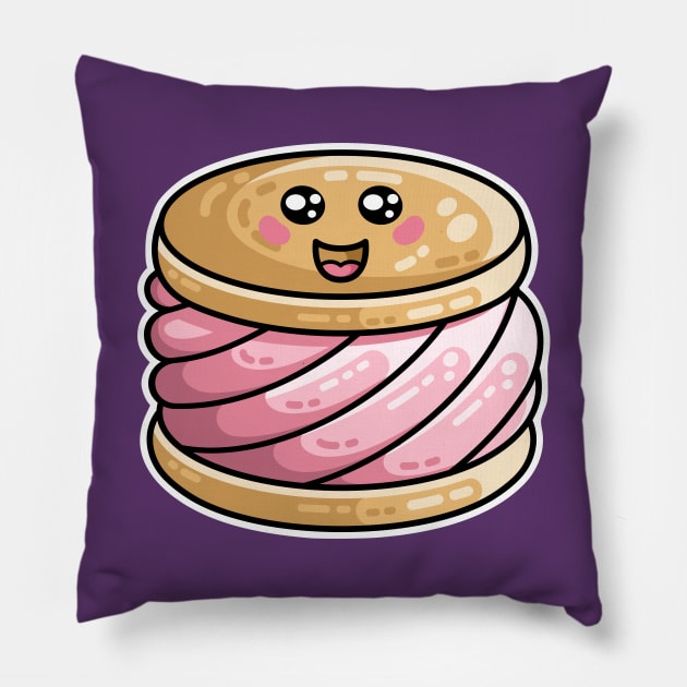 Kawaii Cute Ice Cream Sandwich Pillow by freeves