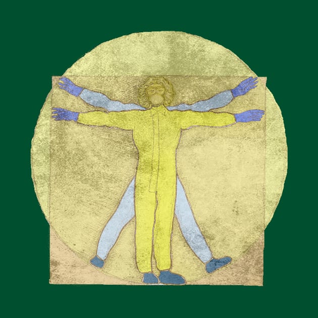 Vitruvian man during pandemia by AgniArt