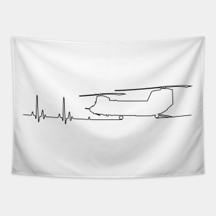 CH-47 Helicopter Heartbeat Pulse Tapestry