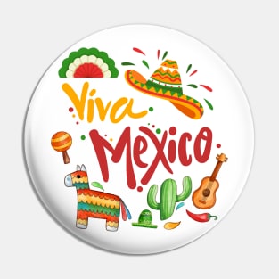 I Love Mexico Cinco De Mayo Gift For Men Women Pin