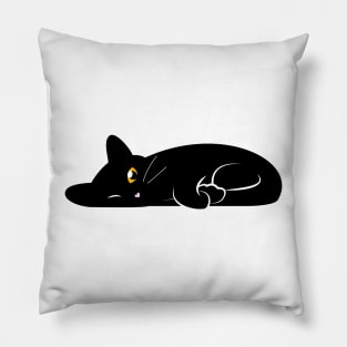 Sleeping black cat Pillow