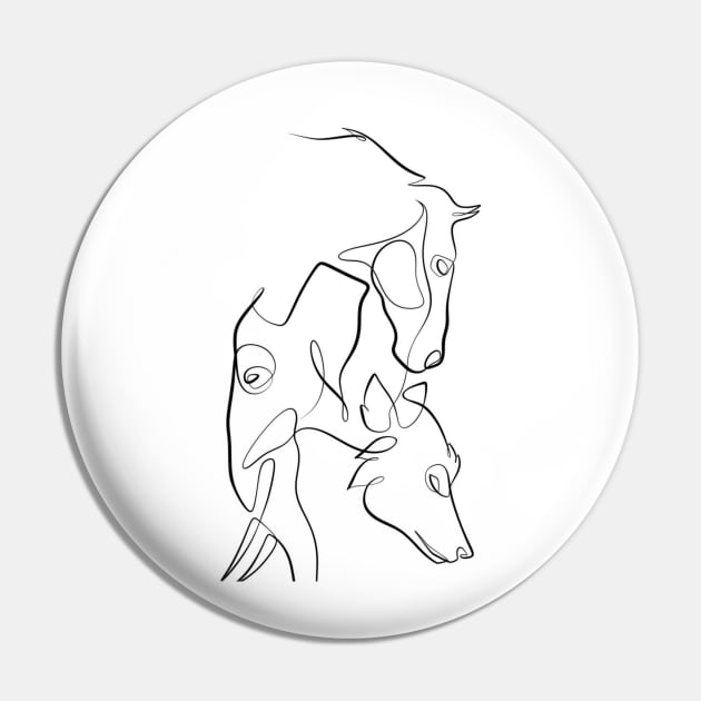 horse elephant wolf sketch Pin by kausar the line