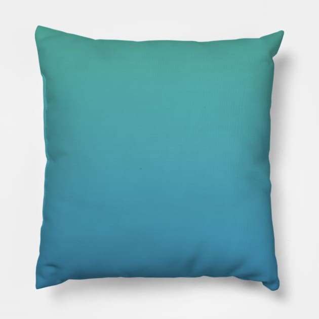 Mint Green Teal to Steel Blue Ombre Fade Sunset Gradient Pillow by squeakyricardo
