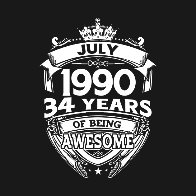 July 1990 34 Years Of Being Awesome 34th Birthday by Bunzaji