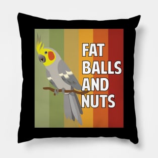 Fat Balls and Nuts  Exotic Pet Bird Parrot Lover Cockatiel Pillow