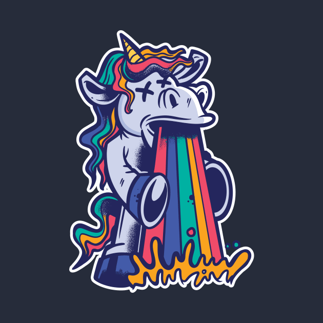 Puking Unicorn | Rainbow Vomit by SLAG_Creative