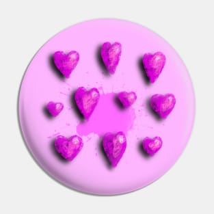 Pink Hearts for You Pin