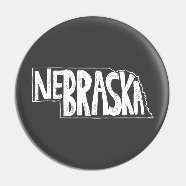 Nebraska (White Graphic) Pin by thefunkysoul