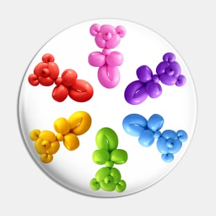 Rainbow candy color teddy bear balloon star Pin