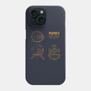 Thousand Fathoms: Mark V Diving Helmet Blueprint Schematic Phone Case