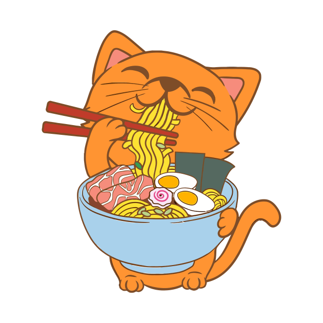 Cat Eating Spaghetti by egoandrianooi9