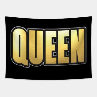 Shiny black and Gold QUEEN word ver2 Tapestry